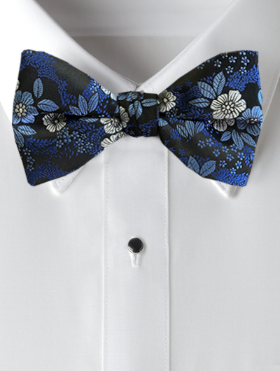 'Allure' Floral Bow Tie - Cobalt